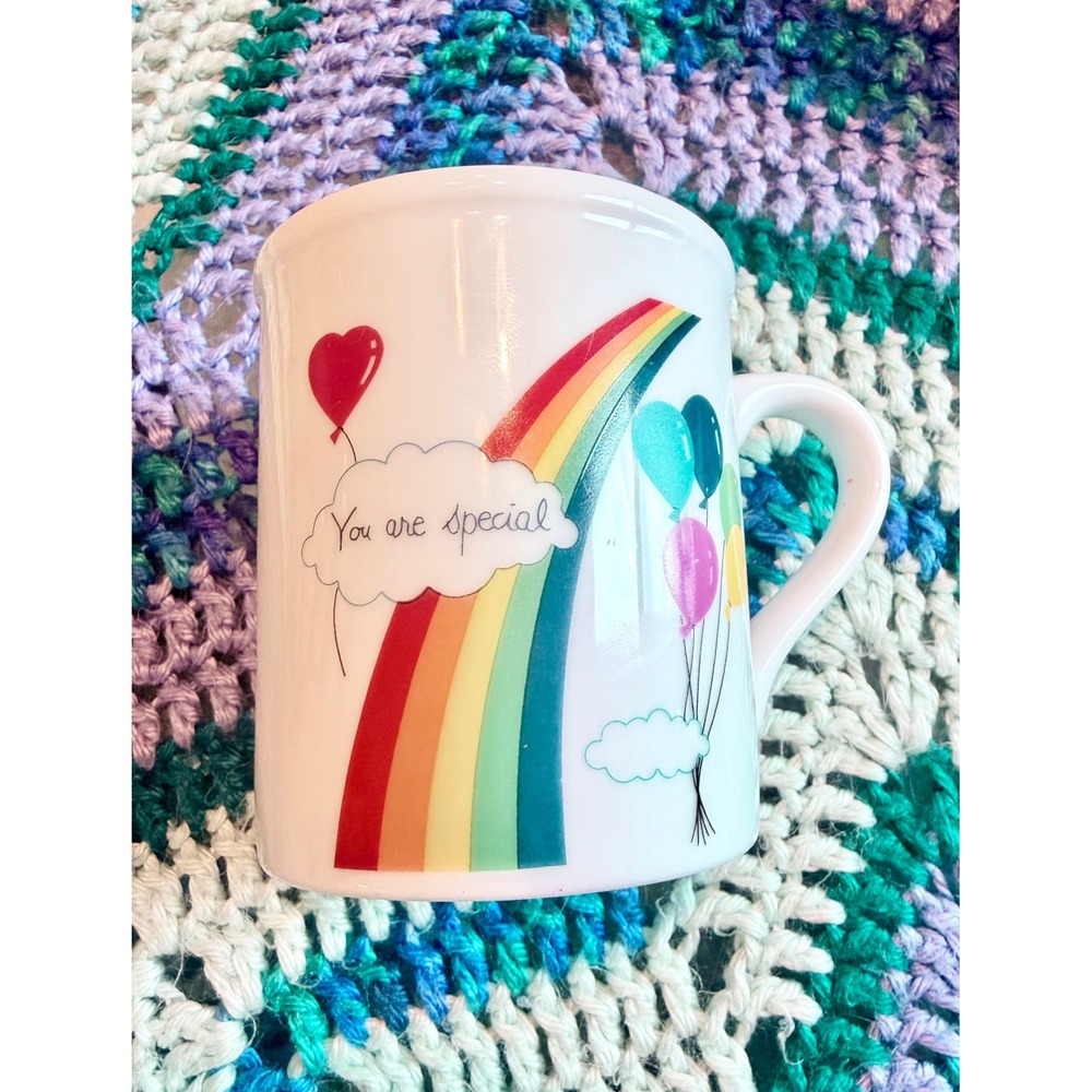 Vintage Papel California Rainbow Balloons You‎ Are Special Coffee Mug Japan